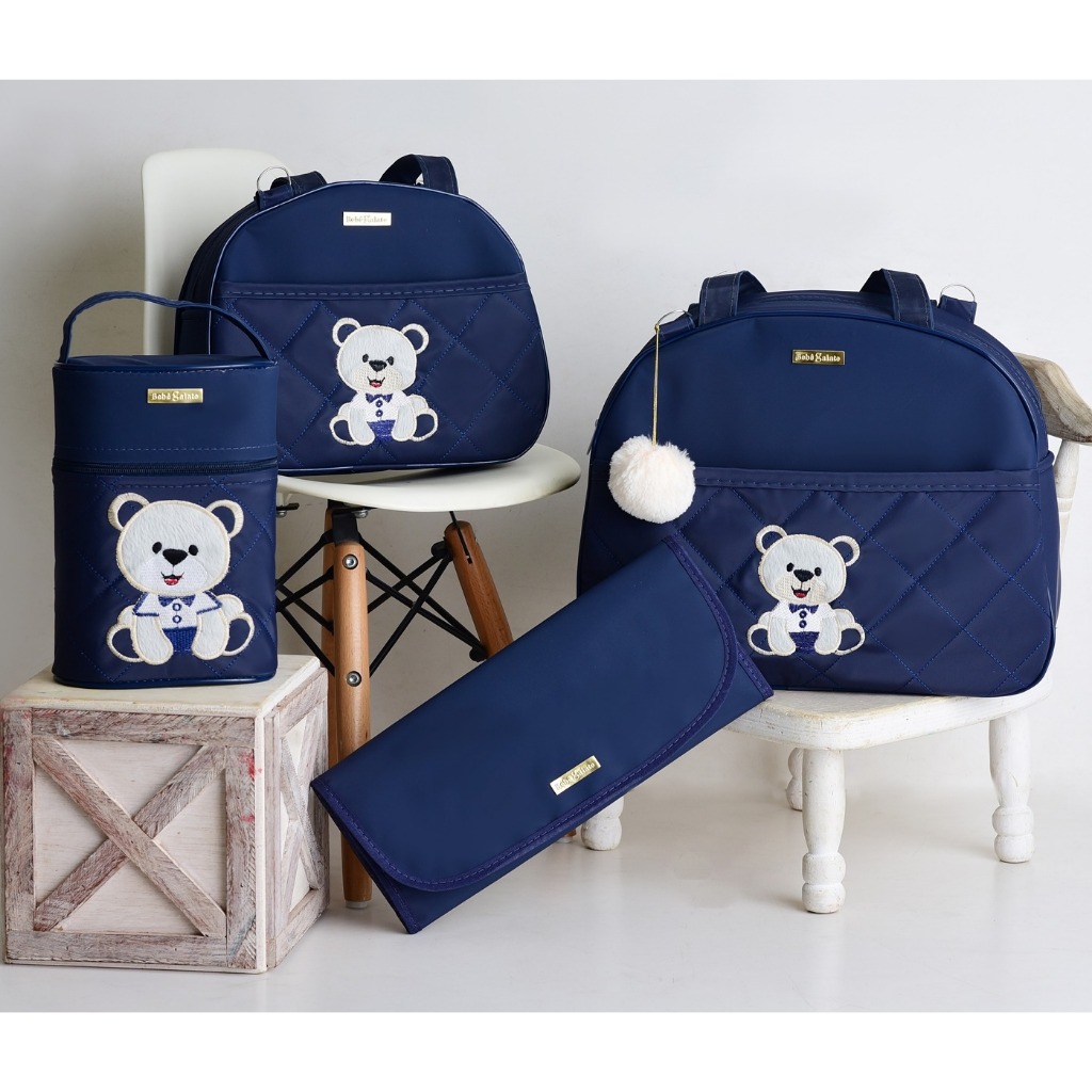 Bolsas de Maternidade Ursinho Feliz + Trocador Par