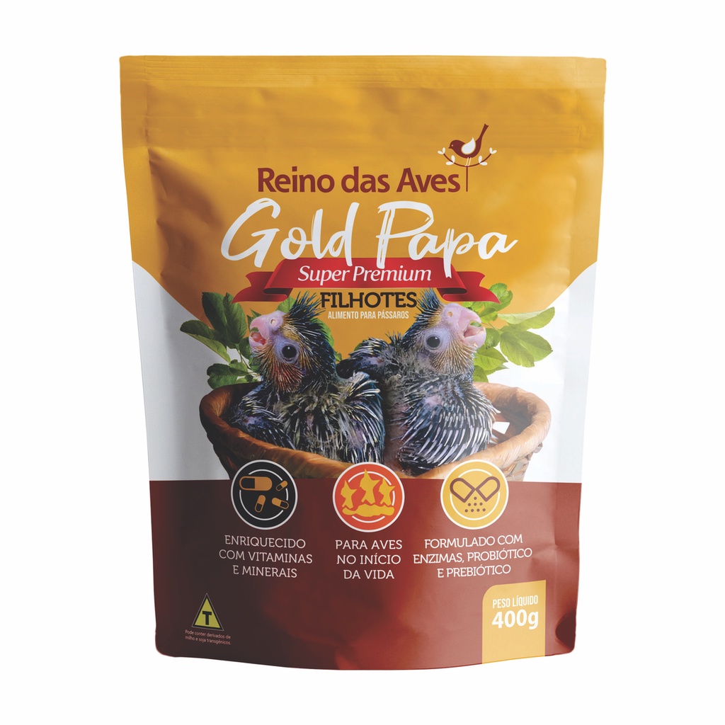 Papa Para Filhotes Gold Refil 400g Reino Das Aves