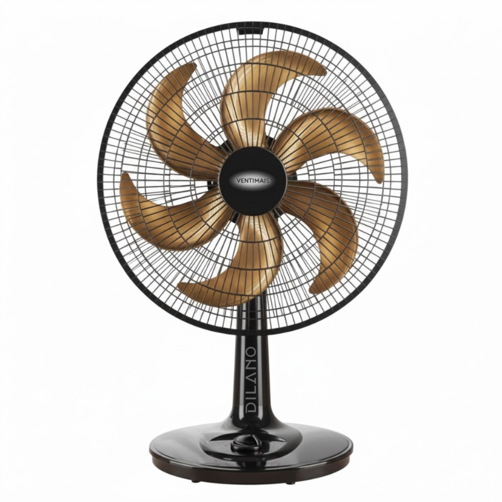 Ventilador de Mesa Portátil 40 cm Preto Bronze 12