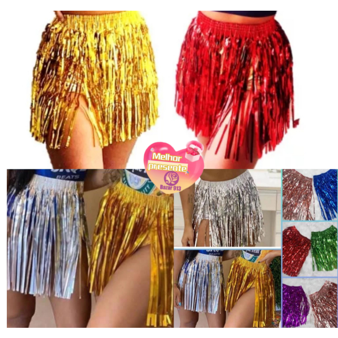 Saia Fitilho Carnaval Tamanho Único Metalizada 40