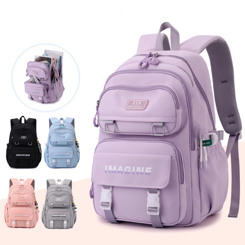Mochila Feminina Escolar Passeio Coreano Grande Ca