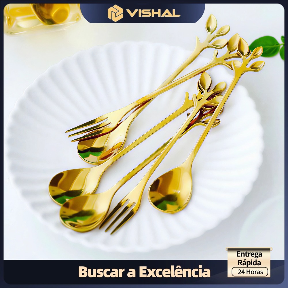 Kit jogo 10 Peças Colher garfo de sobremesa Criat
