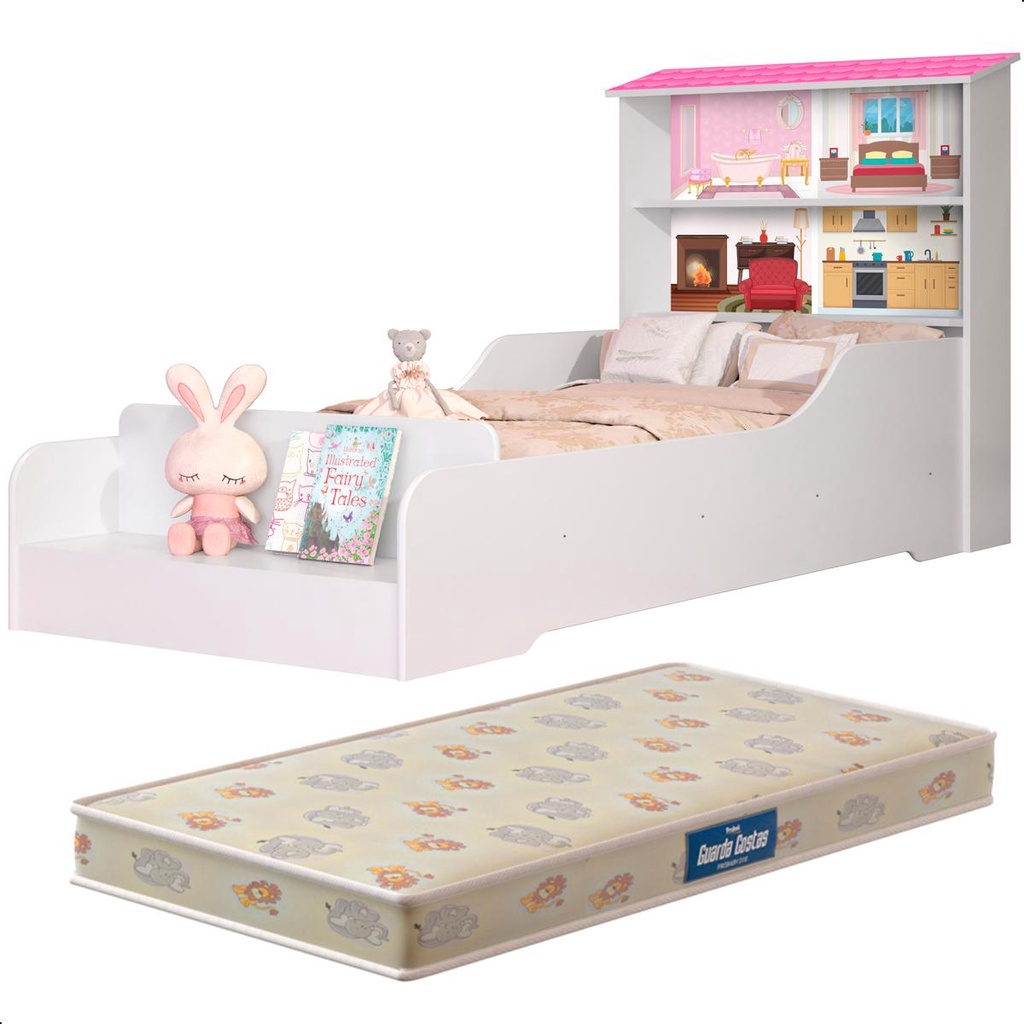 Cama Casa Infantil Princesa Liz com Prateleiras Br