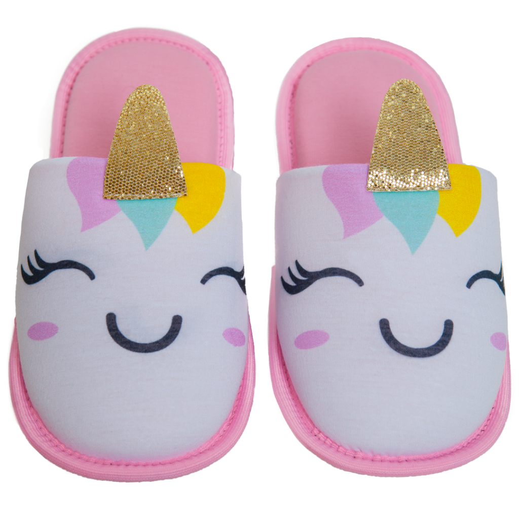 Pantufa Unicórnio Infantil Meninas Chinelo de Qua