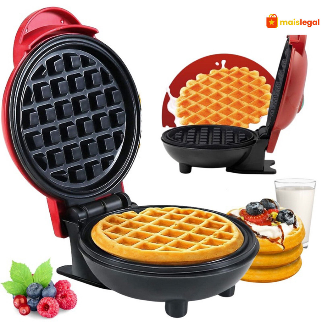 Mini Máquina de Waffles Elétrica Casa Cozinha Fa