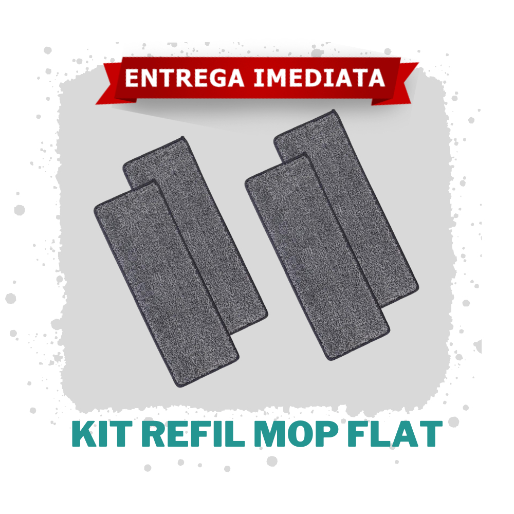 Refil Mop Flat Microfibra Esfregão Reutilizável