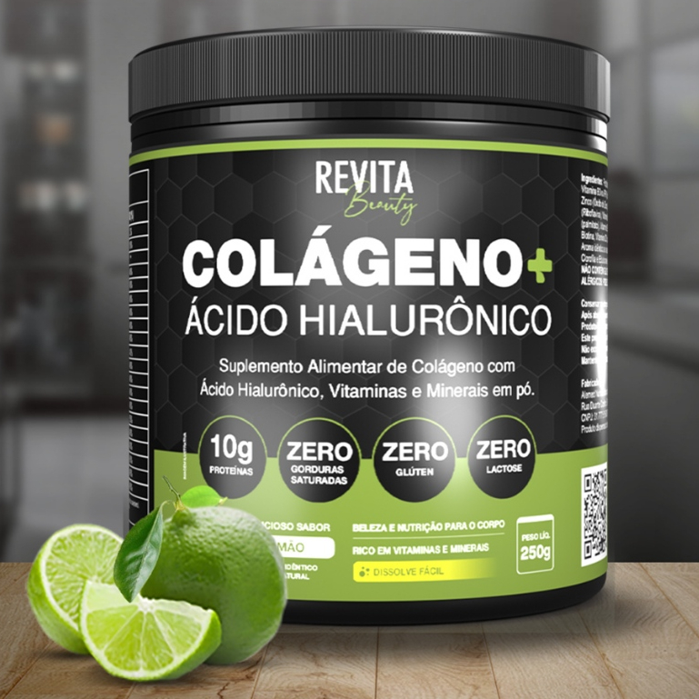 Colágeno com Ácido Hialurônico e Biotina Sabor 