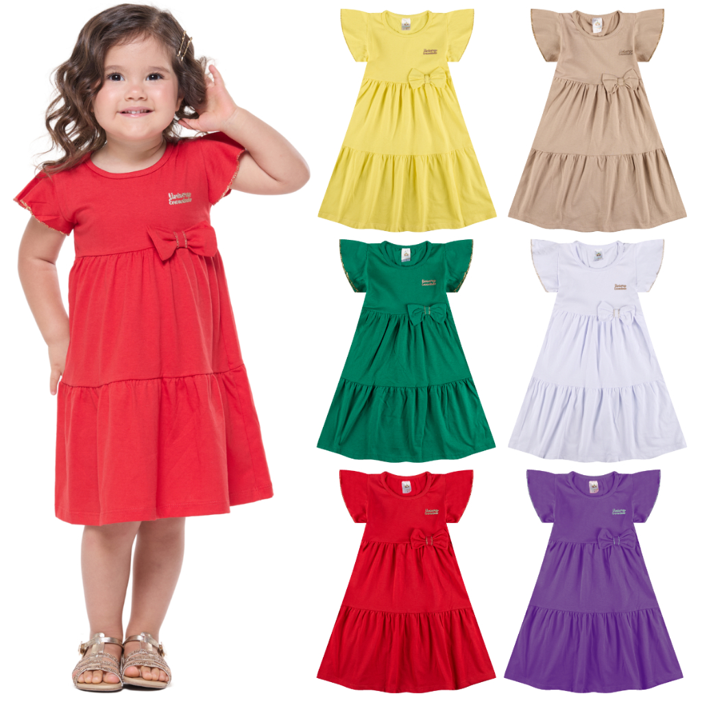 Kit 3 Vestido Infantil Menina Verão Três Marias 