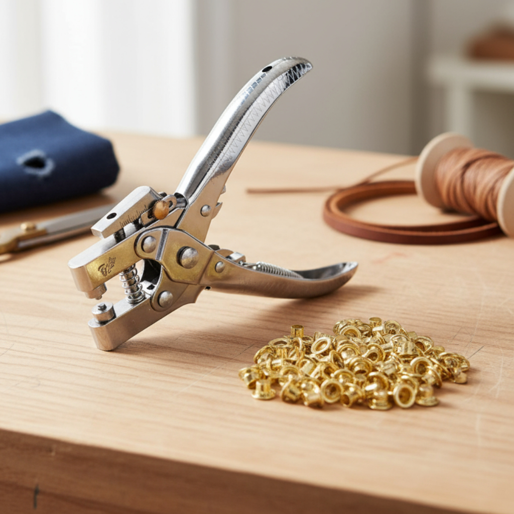 Alicate Aplicar Ilhós 2 em 1 Profissional Fura e 