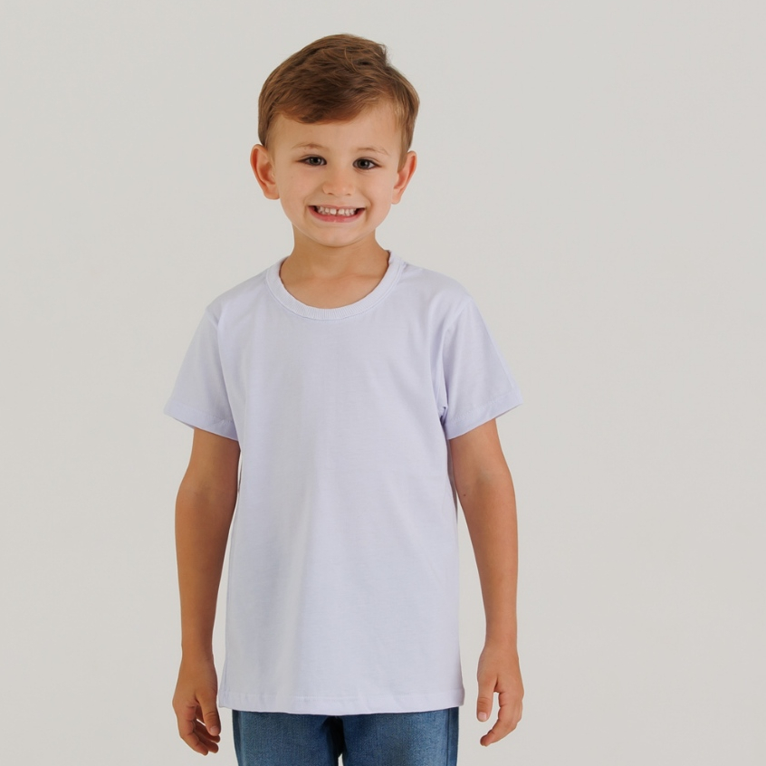 Camiseta Infantil Unissex Branca Escolar e Festa f