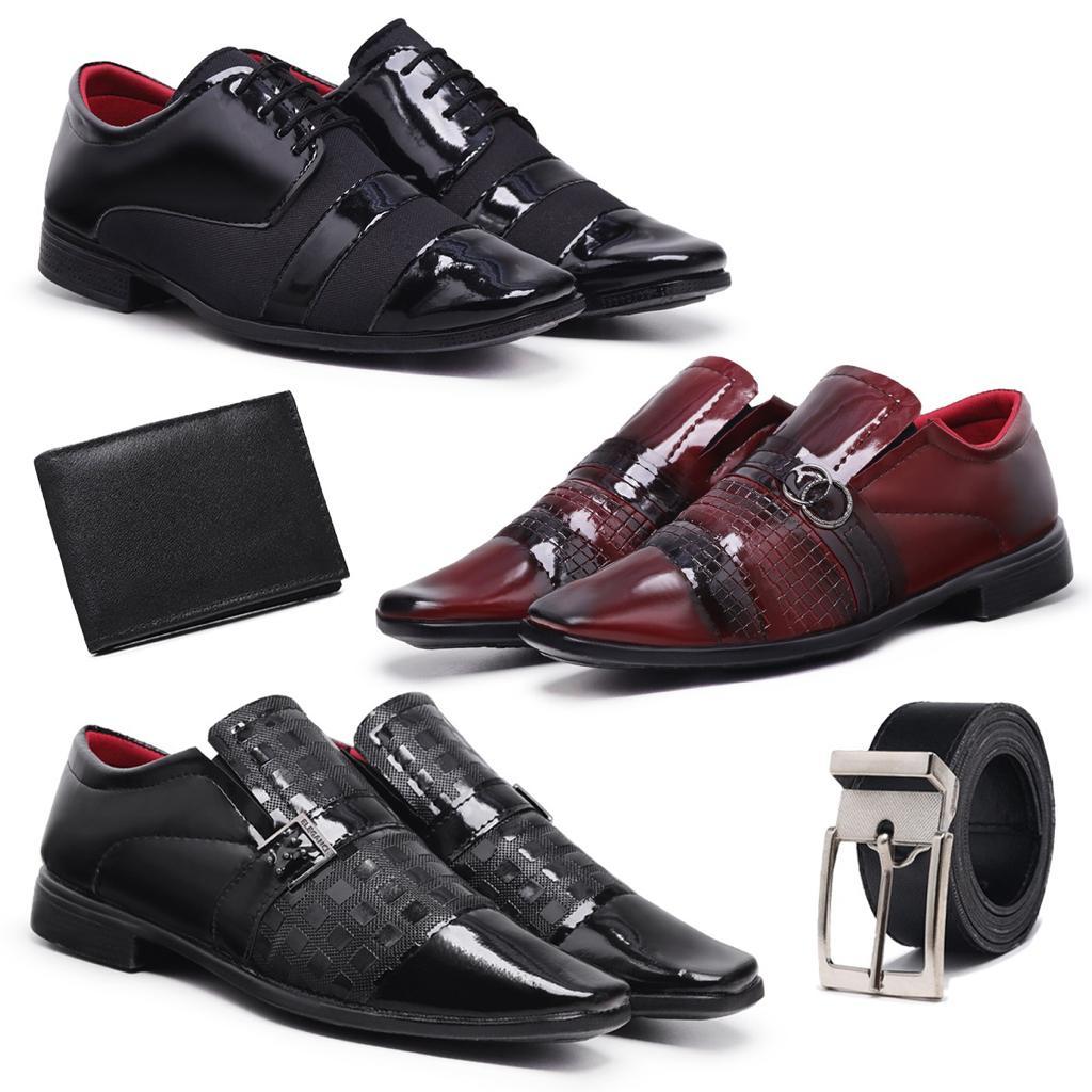 Sapato social Verniz com Carteira e Cinto Stylo Cl