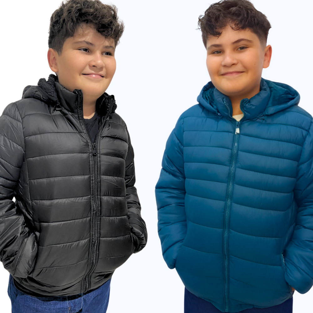 Jaqueta de frio peluciada infantil masculina femin