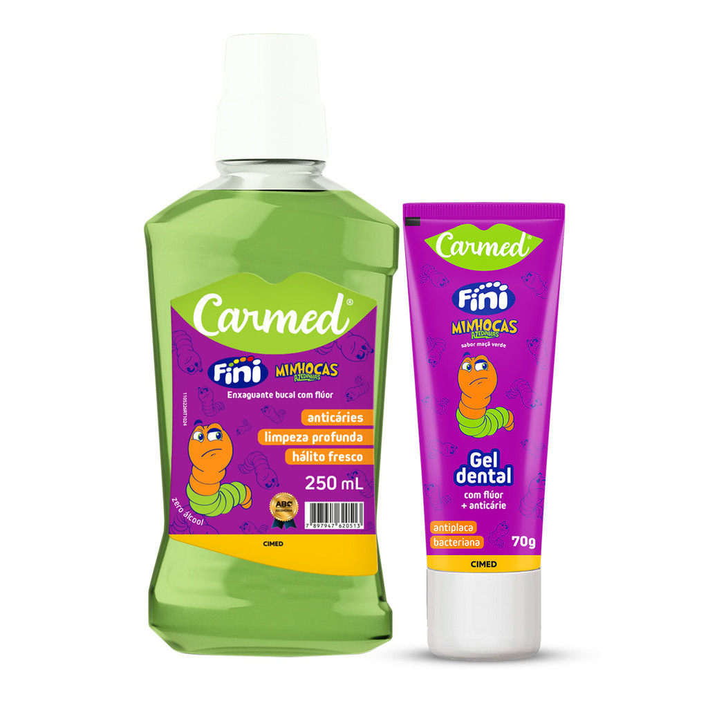 Kit 1 Enxaguante Carmed Fini Minhoca 250 ml + 1 Ge