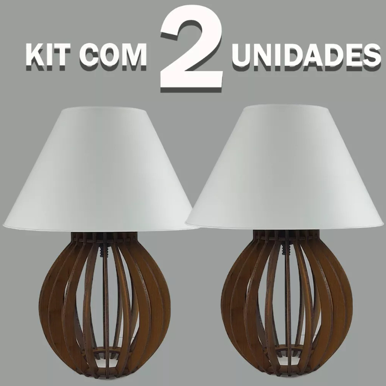 Kit 2 unidades Abajur La Finesse Cupula – Lu