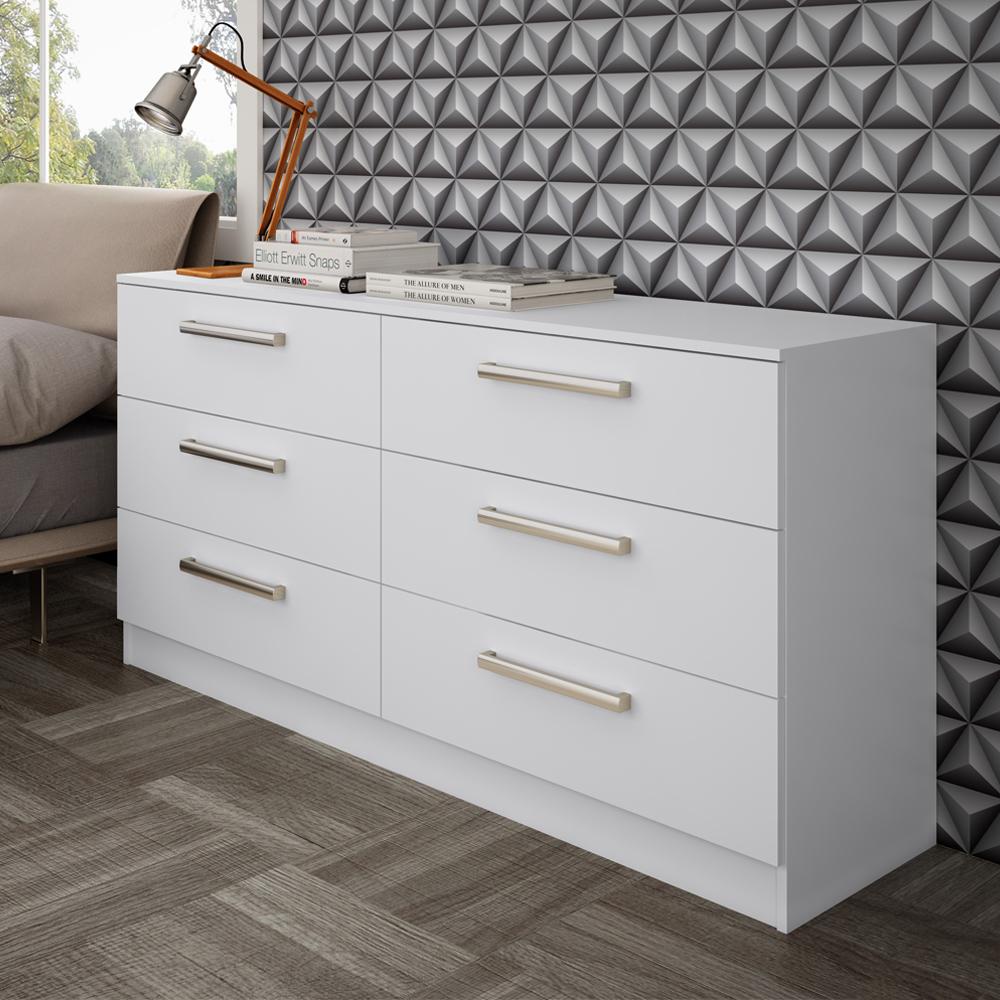 Cômoda Madesa Laura com 6 Gavetas – Branco