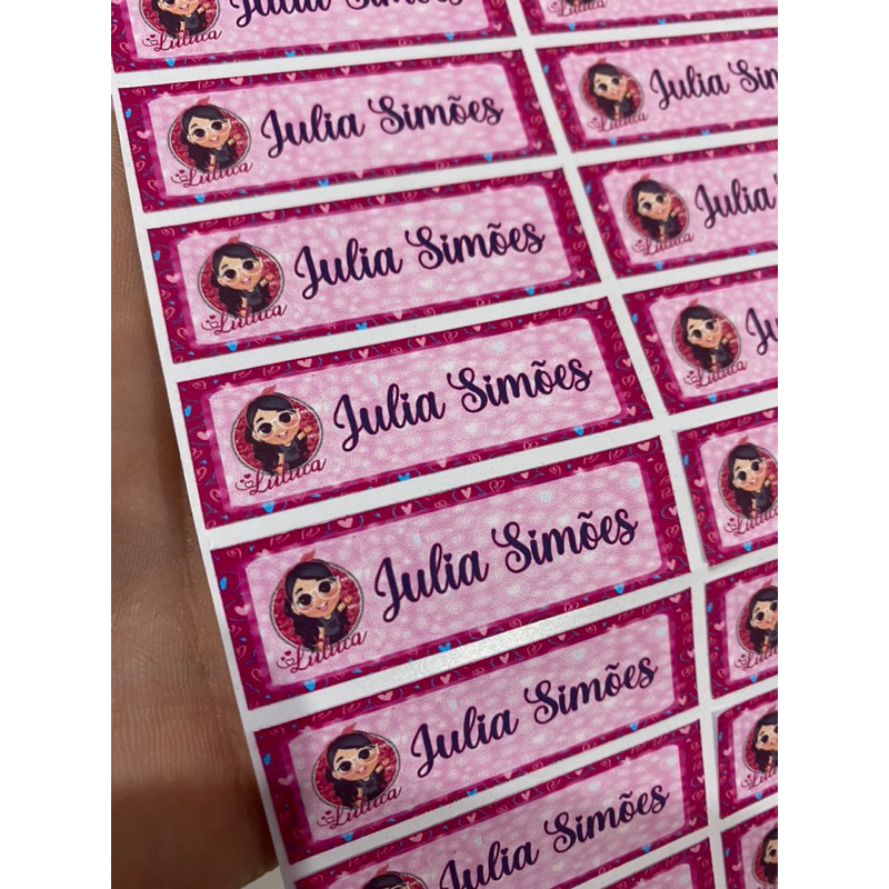 Kit com 100 ou 50   Etiquetas Escolares Adesiva Pe