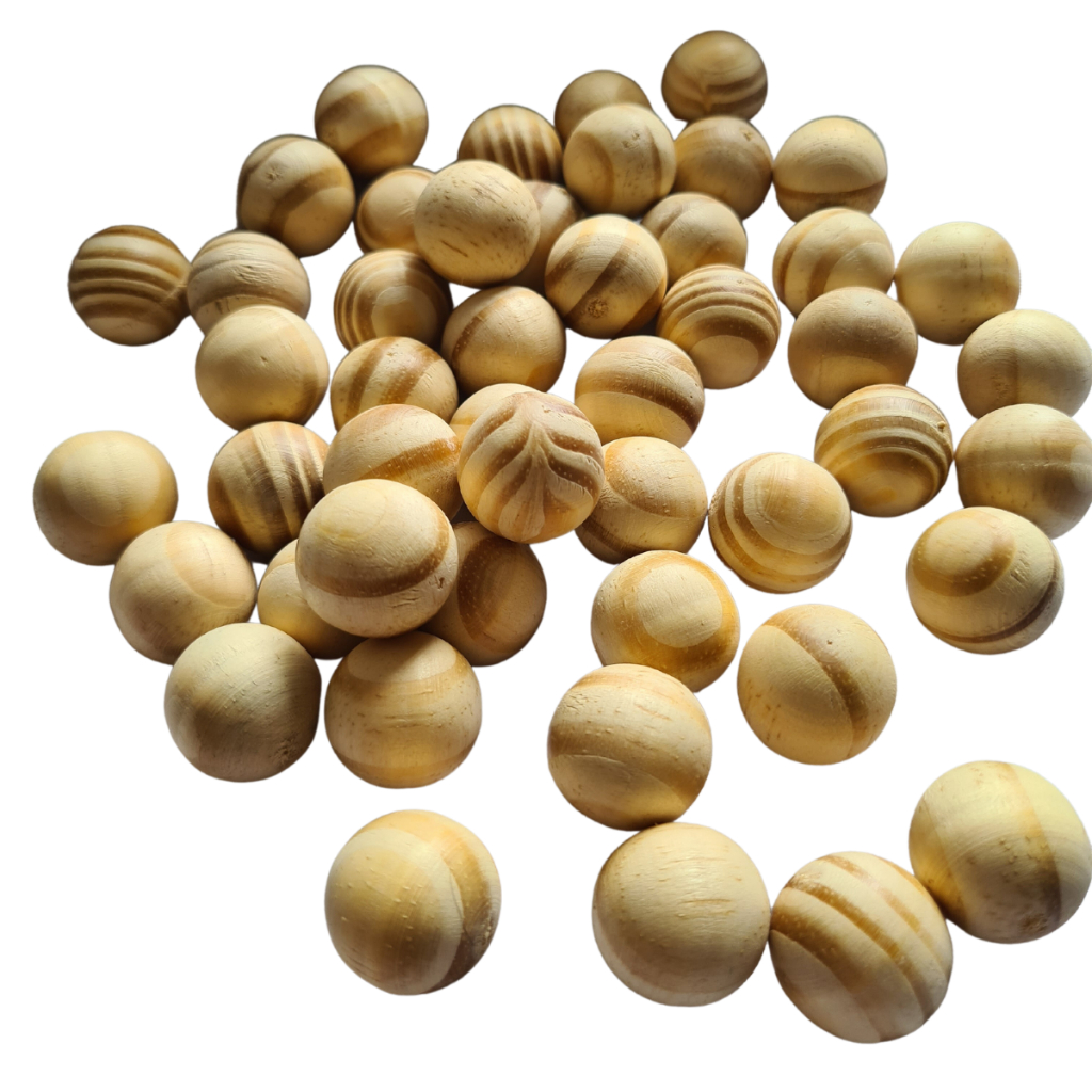 5 Esferas 35mm Bolinhas Bolas De Madeira Artesanat