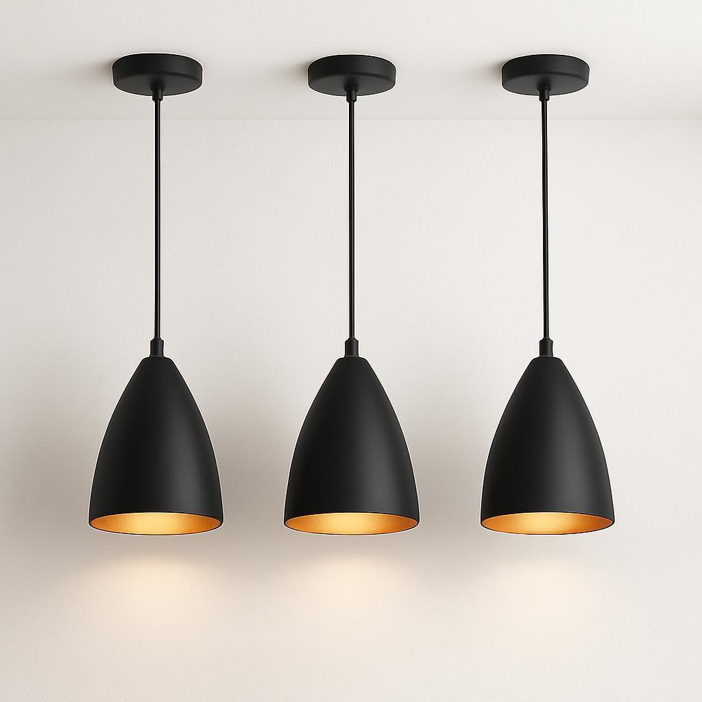 Kit 3 Luminárias Modernas Pendentes Sala Jantar D
