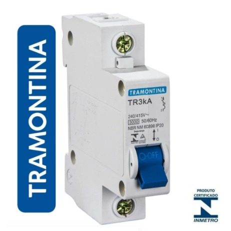 DISJUNTOR DIN UNIPOLAR C TRAMONTINA 10A 58011004