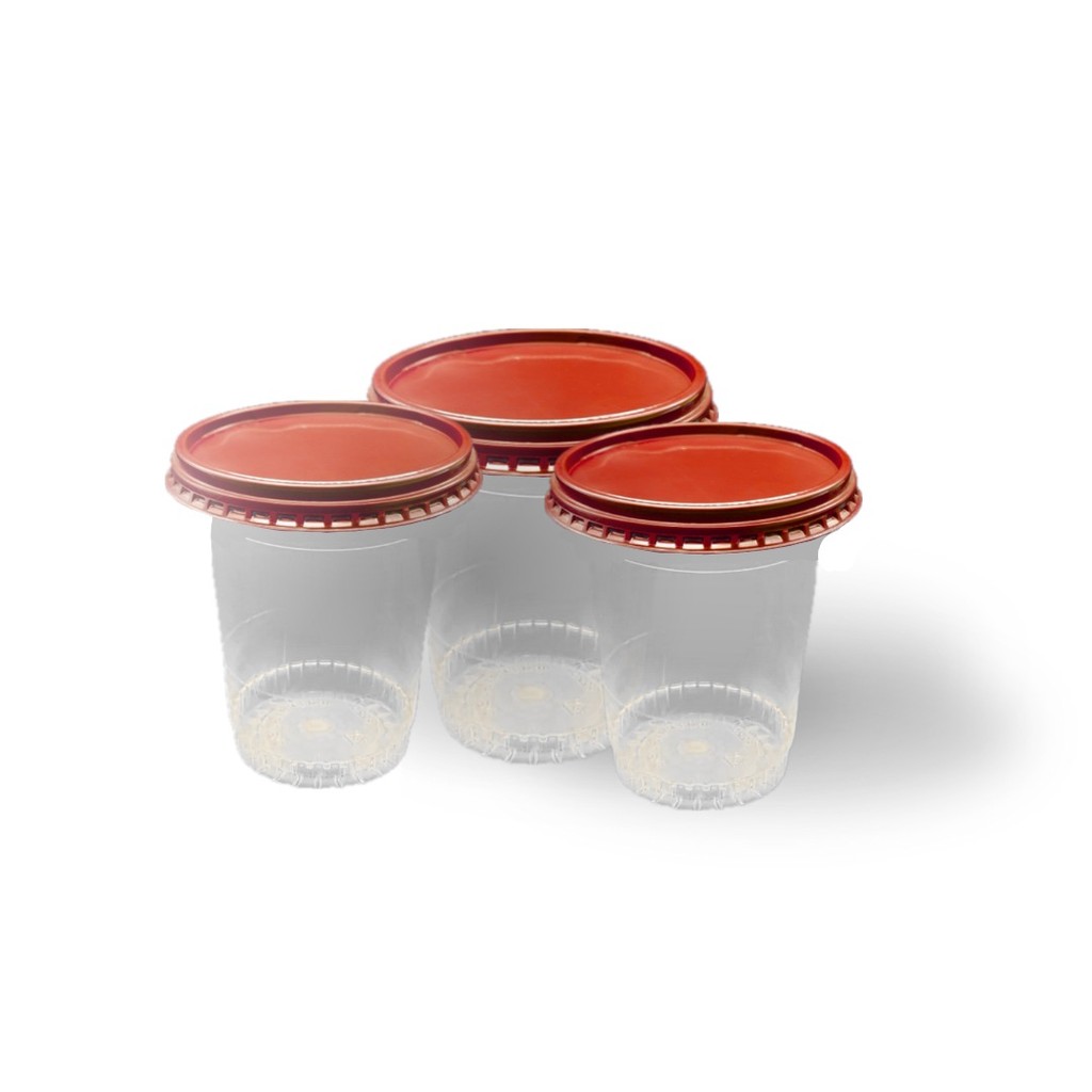 Potes Com Tampas Vermelhas PCT 25 UN (200 ml)