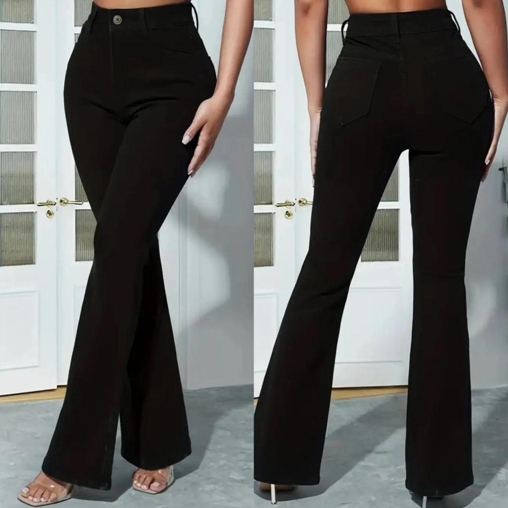 calça flare feminina jeans levanta bumbum cintura