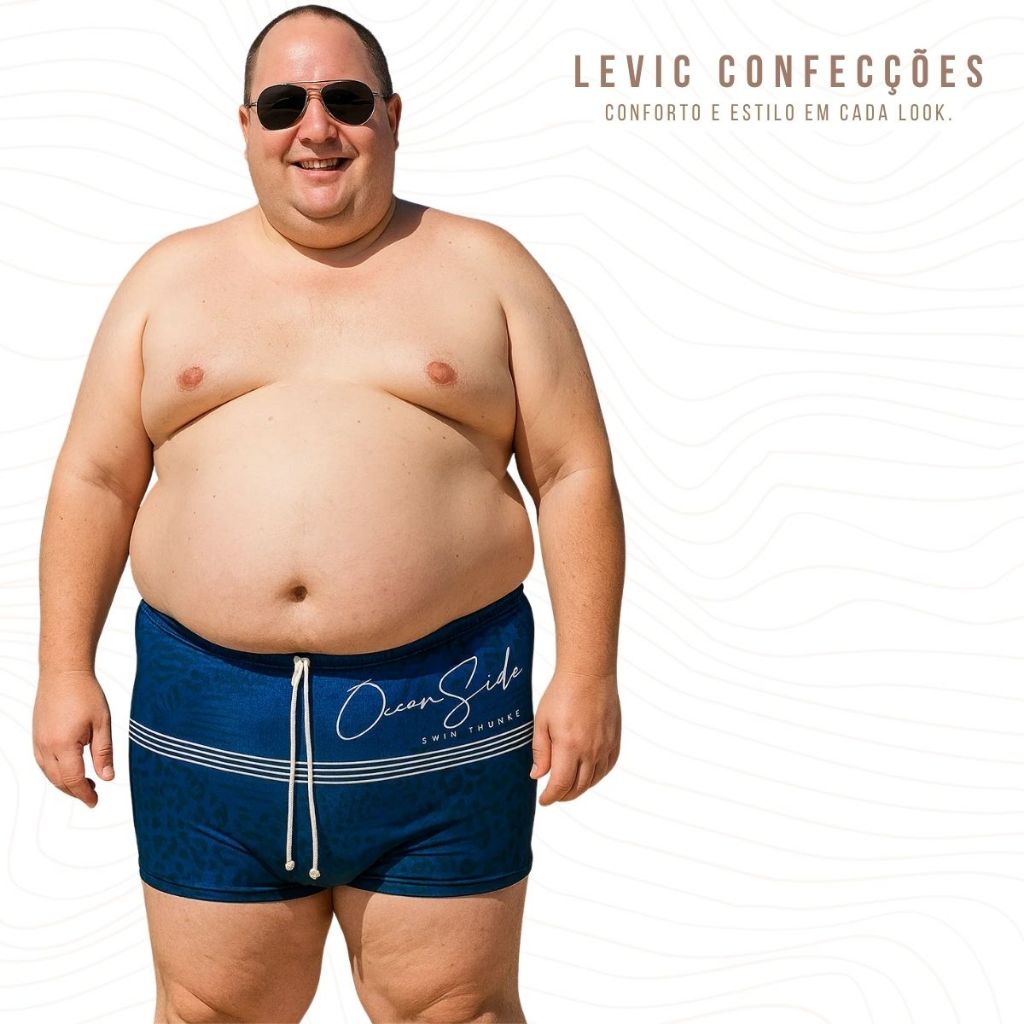 Sunga Plus Size Boxer Masculina Moda Praia Adulto 