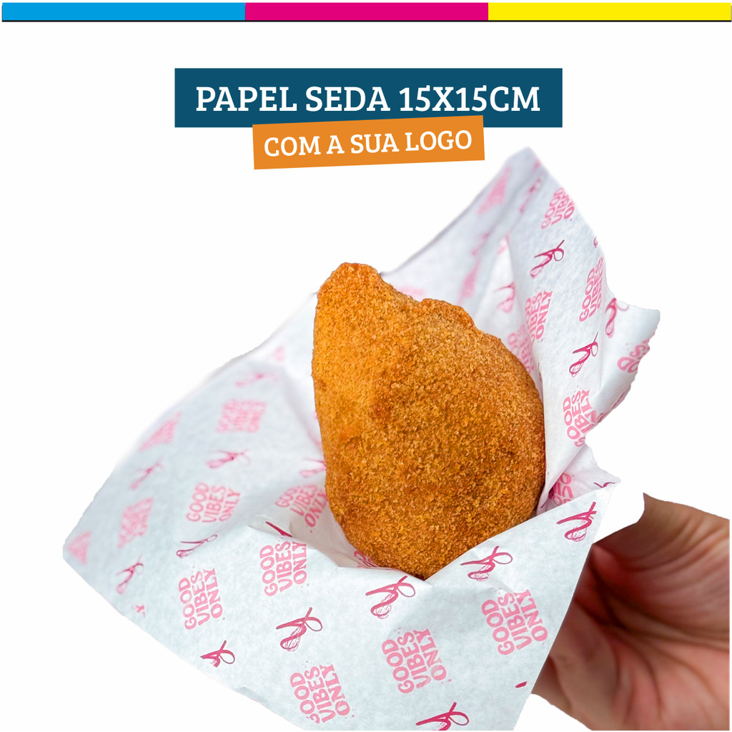 Papel Manteiga 15X15cm Personalizado com a sua log