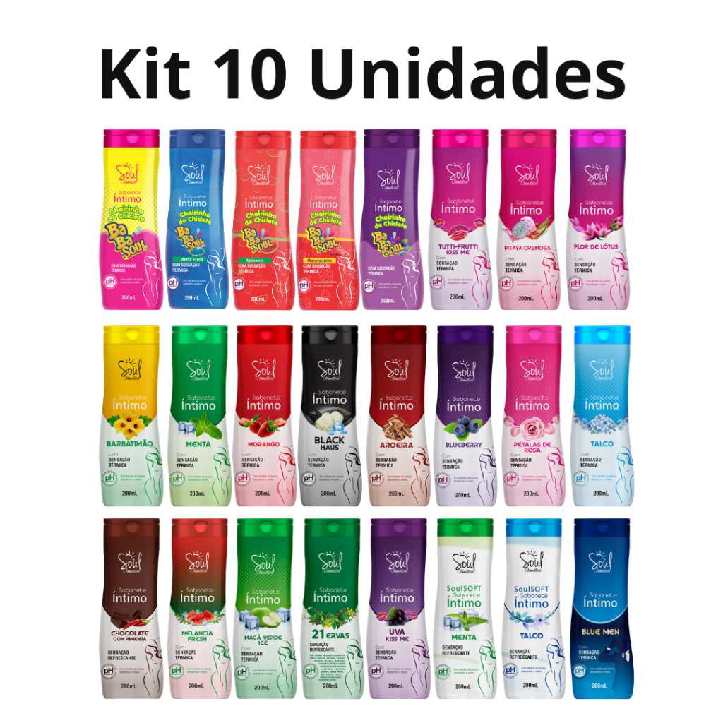 Kit 10 Unidades Sabonete Íntimo Líquido Soul Cos