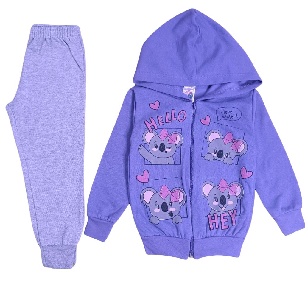 Conjunto Infantil Menina Moletom 100% Algodão Jaq