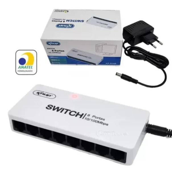 Switch DE Rede 5 Portas E 8 Portas 10/100 Mbps 