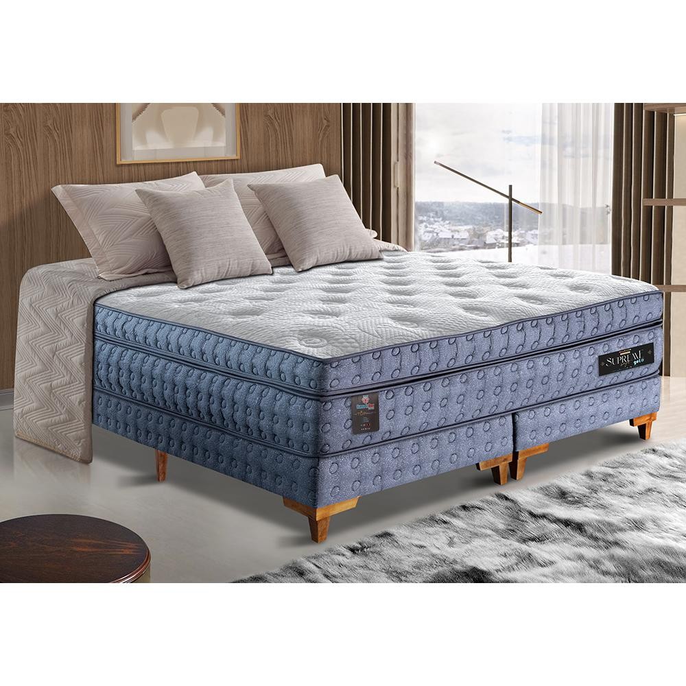 Cama Box Queen Colchão Euro Pillow + Box 158x198x