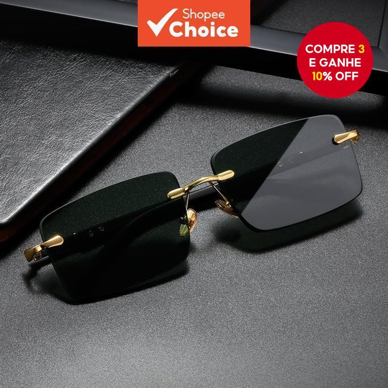 Óculos De Sol Sem Aro De Designer  Tons Retrô De
