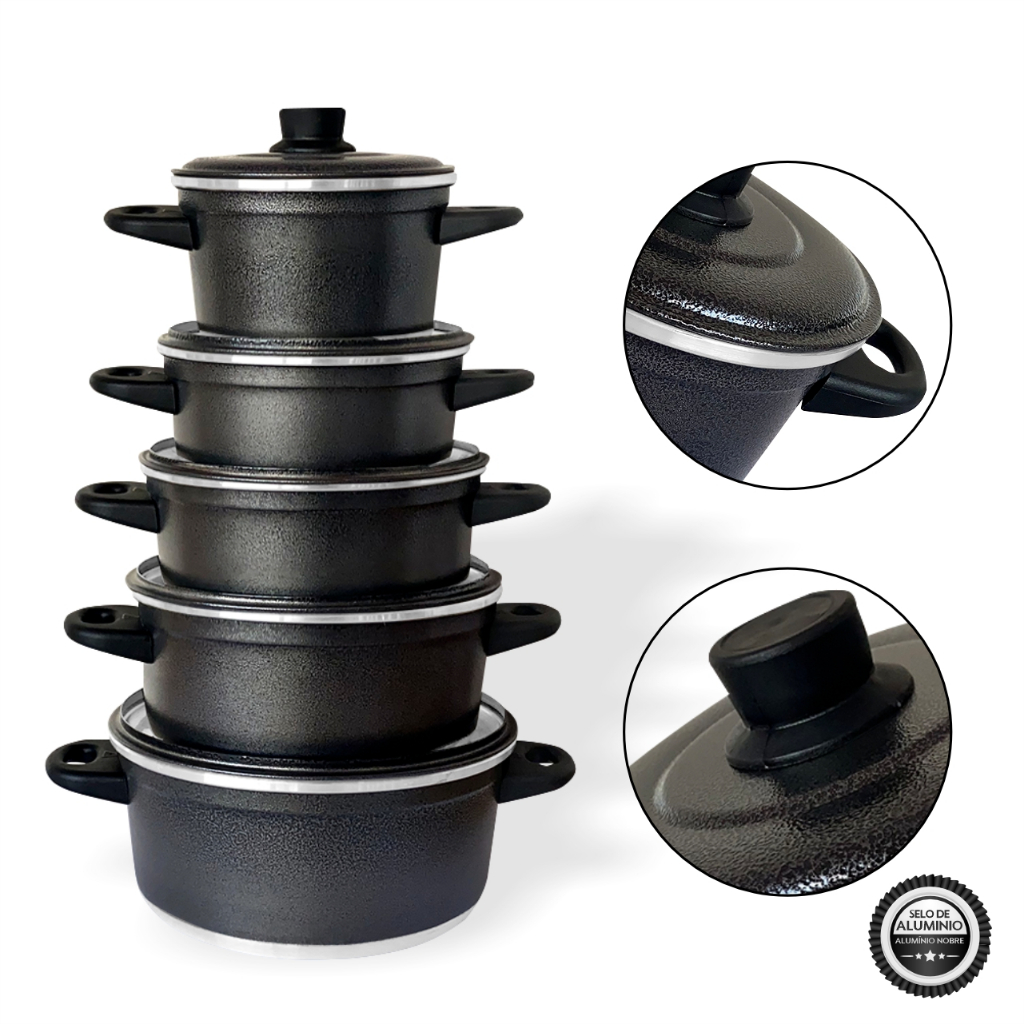 Jogo de Panelas de Alumínio Kit de 5 Pçs Conjunt