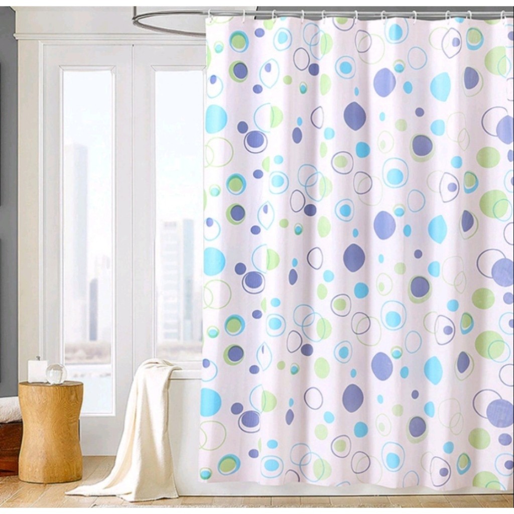 CORTINA PARA BOX BANHEIRO DECORADA PLÁSTICO TIPO 