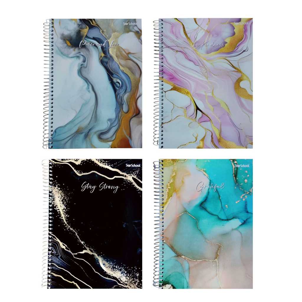 Caderno de 10 Matérias Feminino Aquarela Jandaia