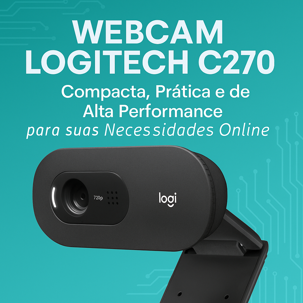 Webcam Logitech C270: Compacta, Prática e com Des
