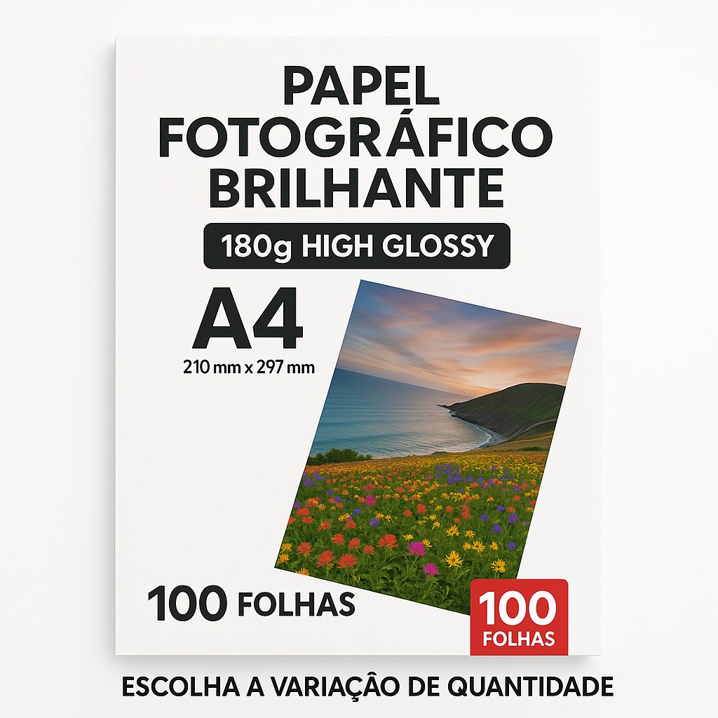 Papel Fotográfico 180G Glossy A4 À Prova Dágua 
