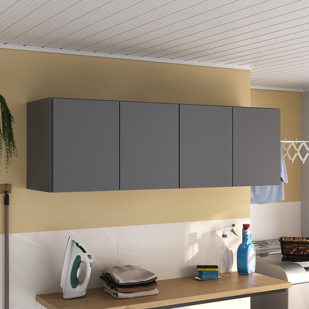 Armário de Lavanderia Aéreo Multiuso 4 Portas Mu