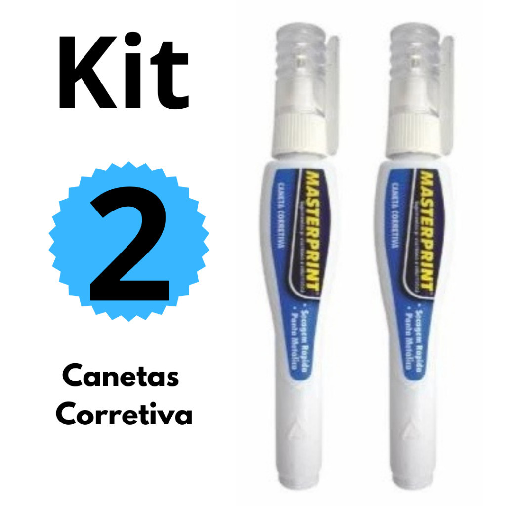 kit 2 Corretivos em Caneta 7ml Caneta Corretiva Ma