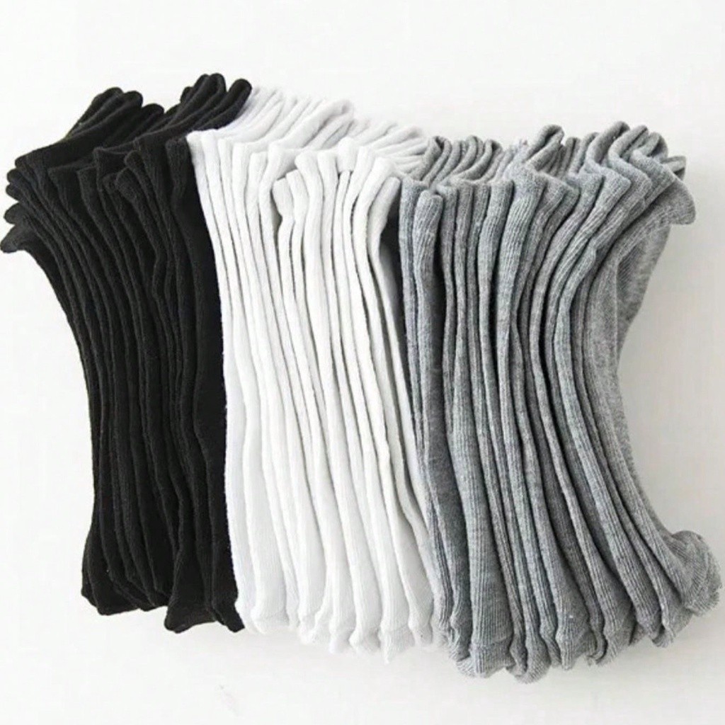 Kit 12 Pares de Meias Algodão Cano Médio Unissex