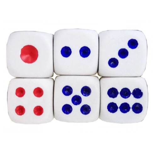 Par de dados Para Jogo Brancos Bolinhas Azul e Ver