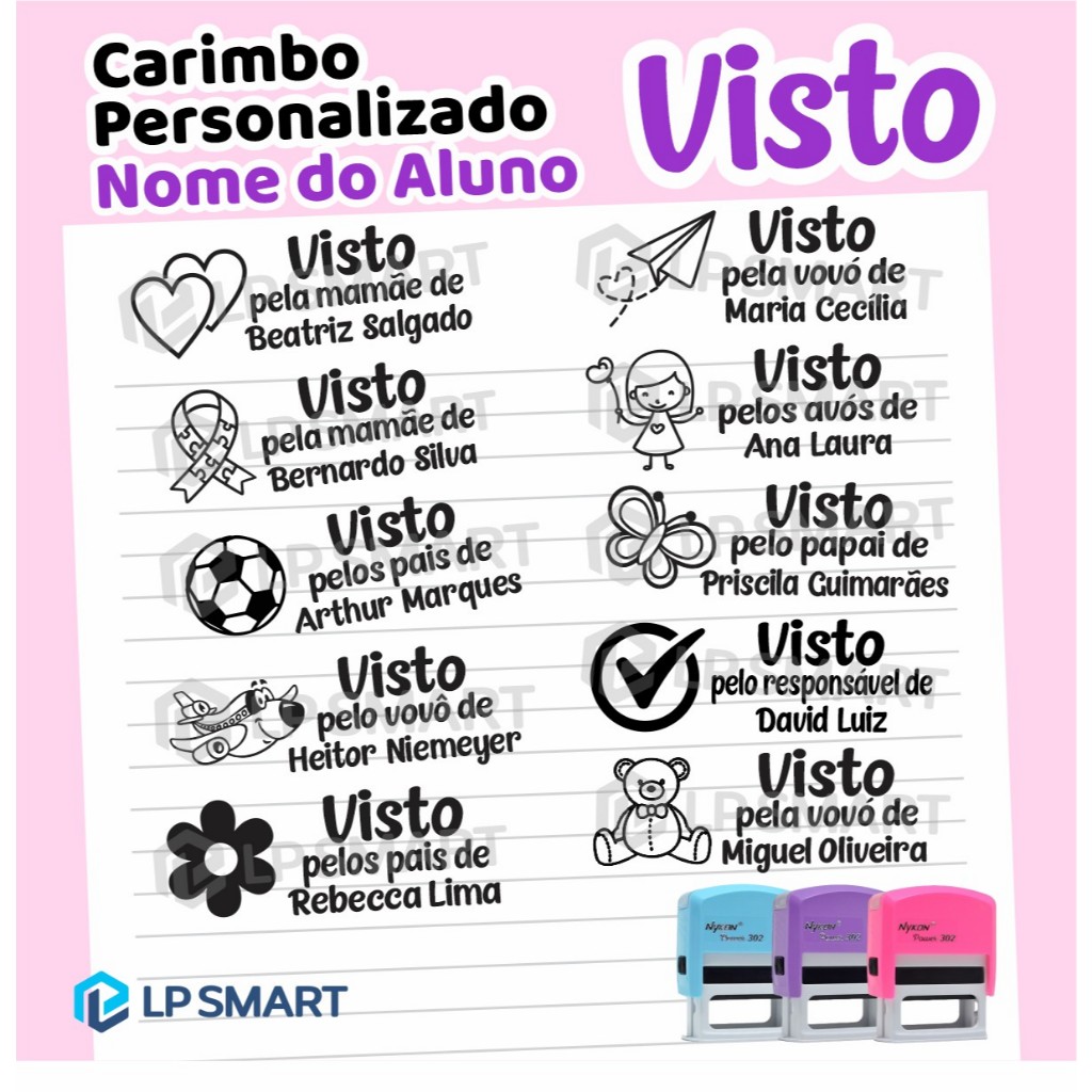 Carimbo Personalizado Automático Visto pela mamã