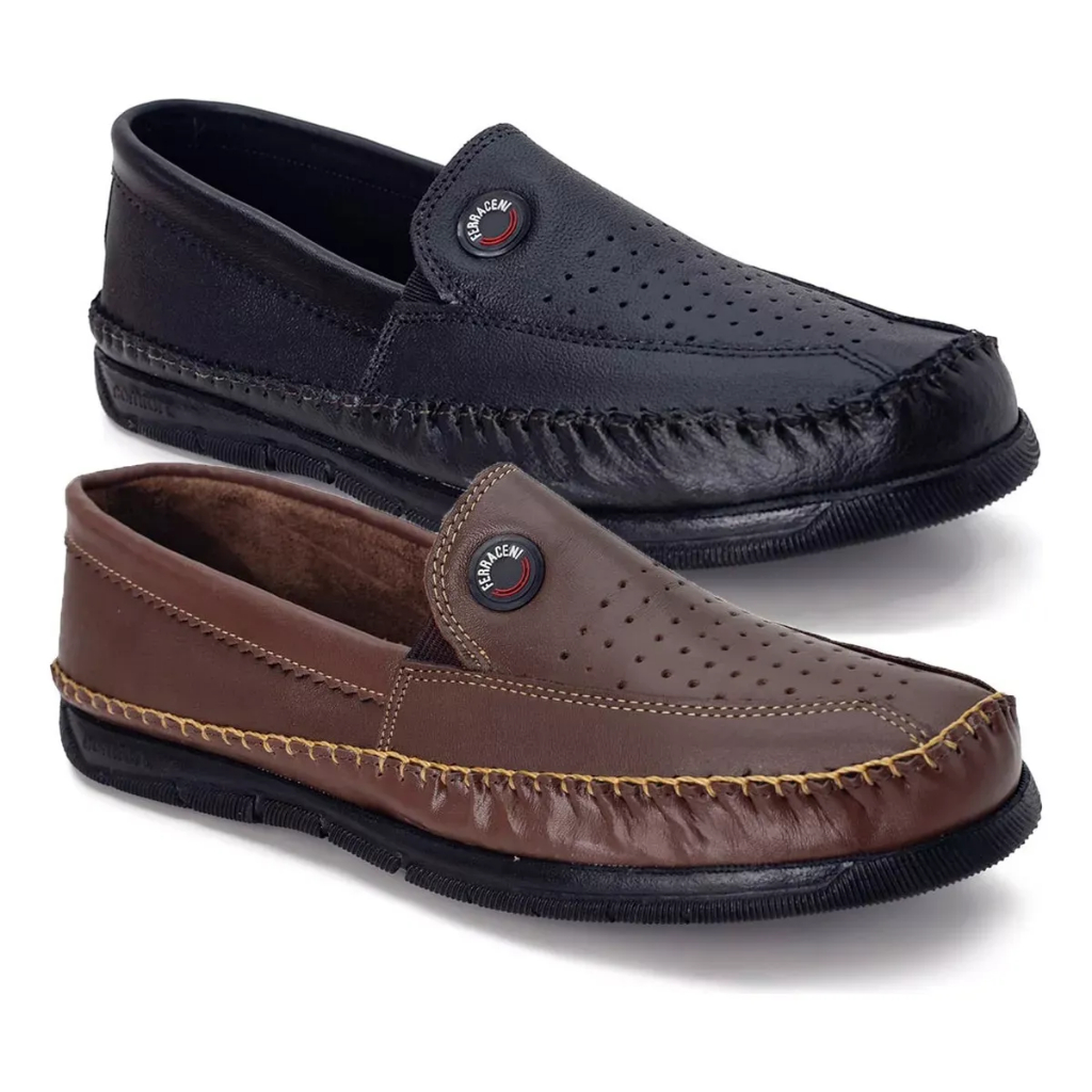 Kit 2 Pares Sapatilha Mocassim Slip Masculino Cour