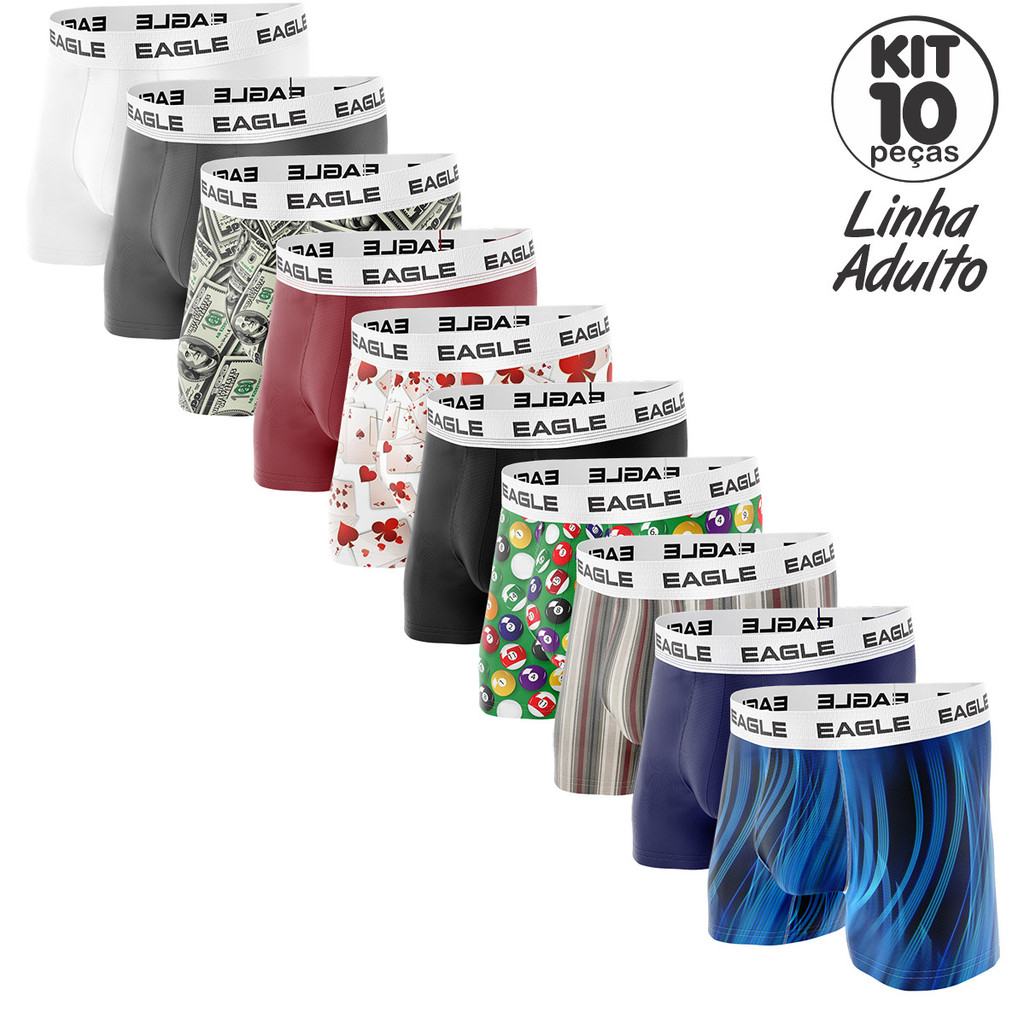 Kit Com 15 Cuecas Boxer Masculina Extremamente Con