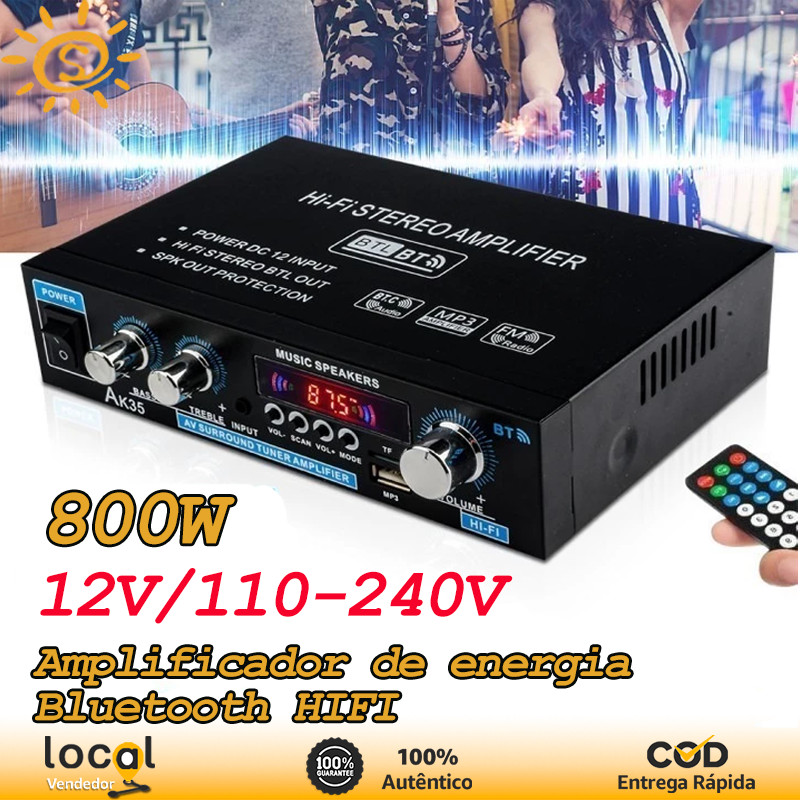 Amplificador de Áudio Digital AK35 800W 110-240V 