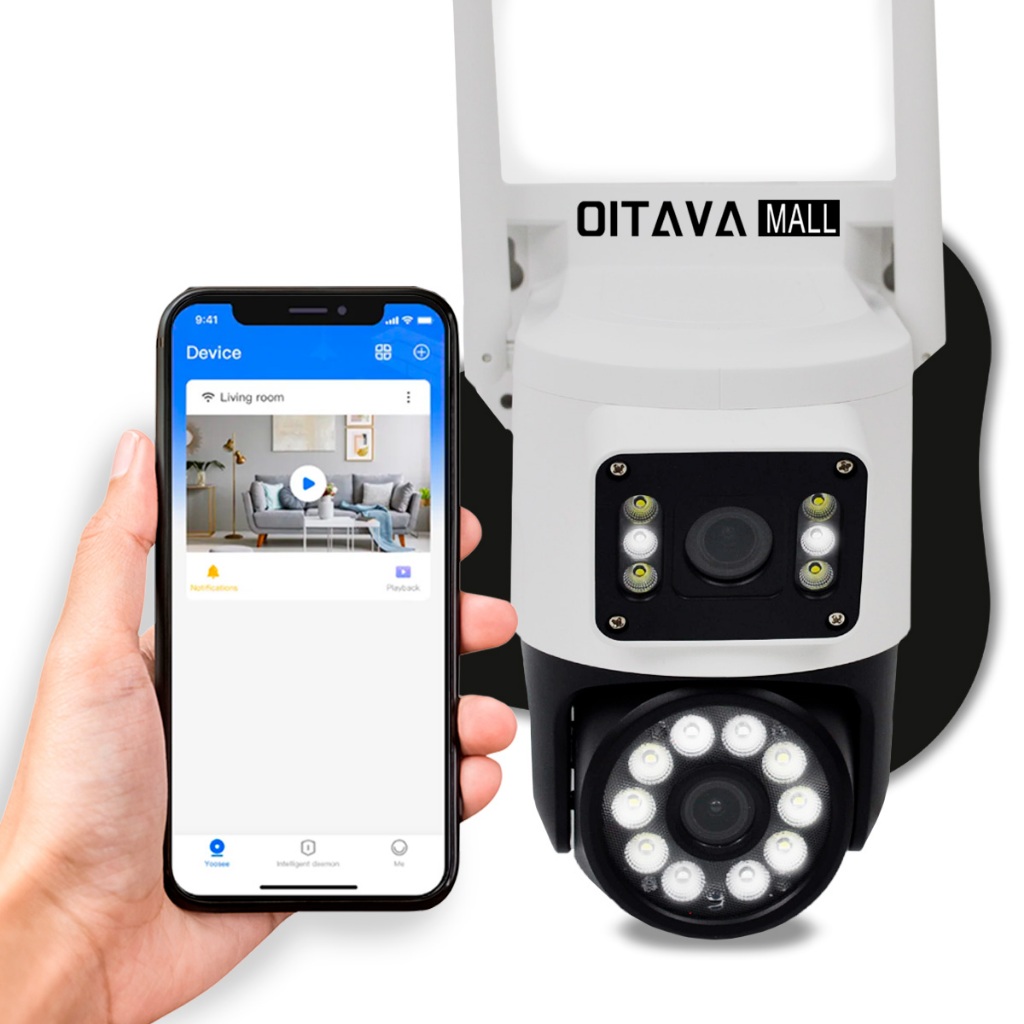 Câmera de Segurança Wi-Fi 360° Lente Dupla Full