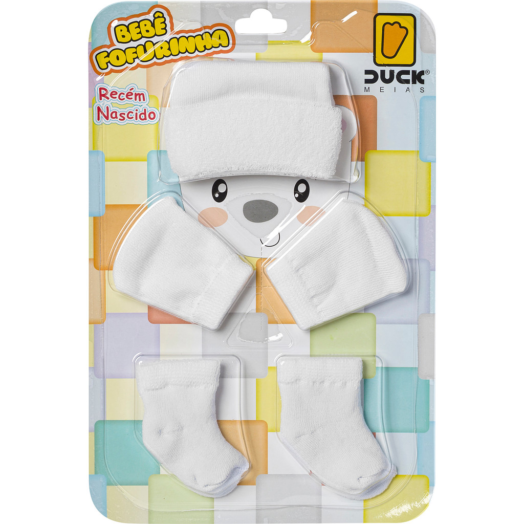 KIT COM TOUCA, LUVA E MEIA FOFURINHA