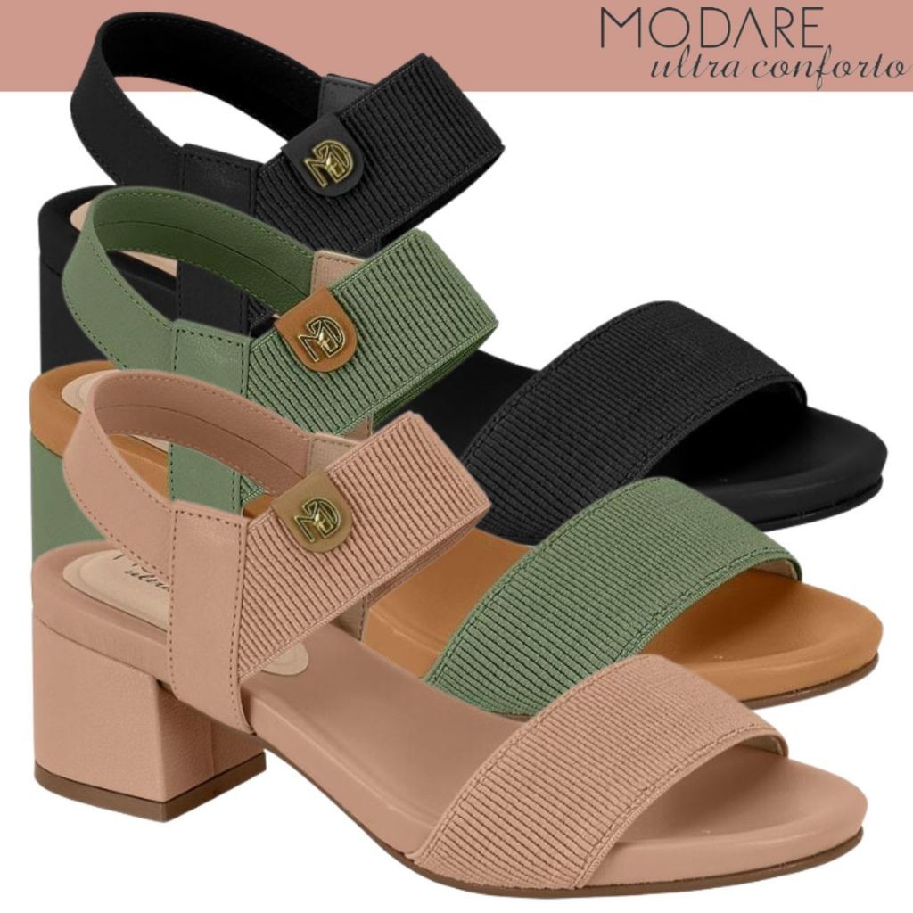 Sandália Feminina Modare Salto Médio Bloco Gross