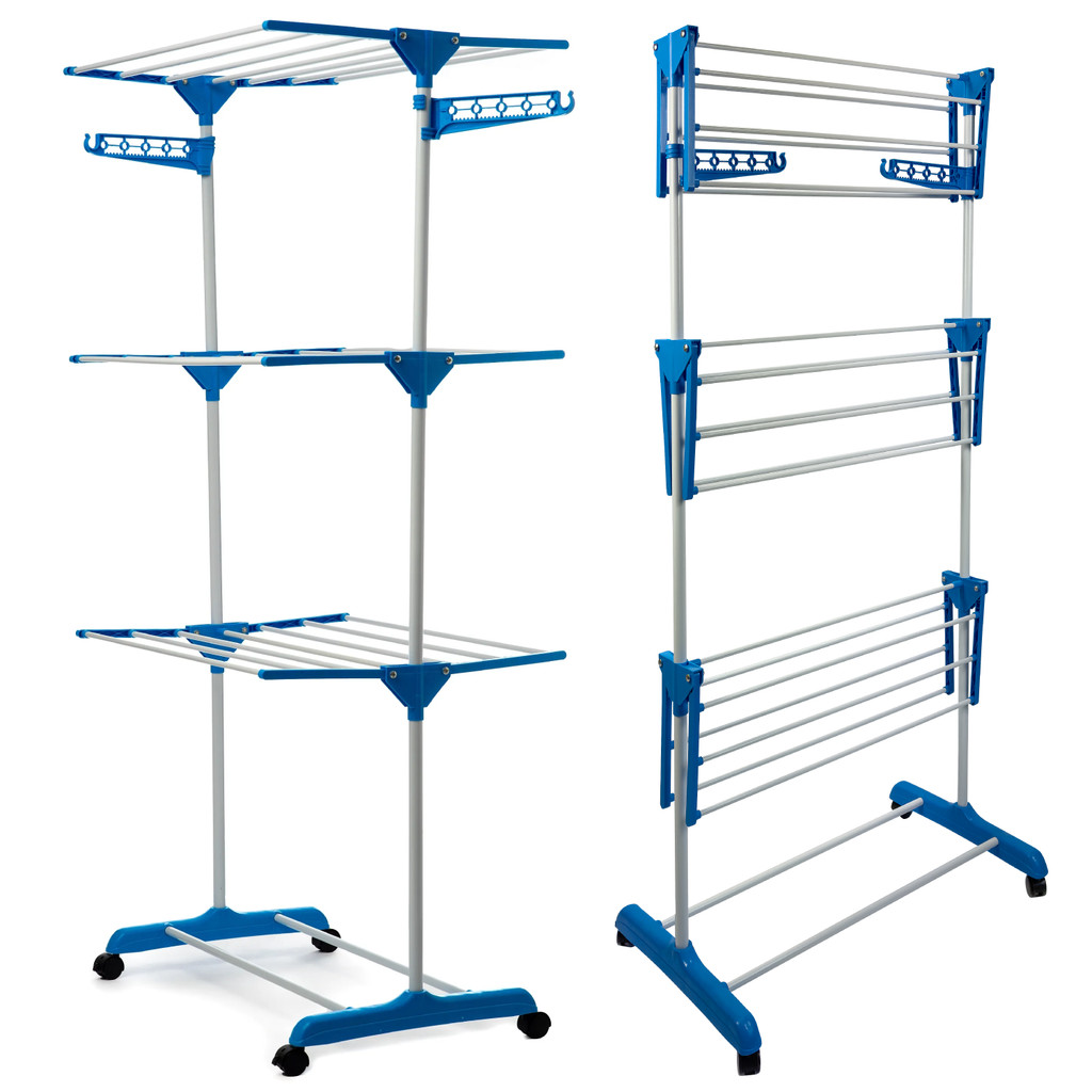 Varal De Chão Vertical 3 Andares Grande Prateleir