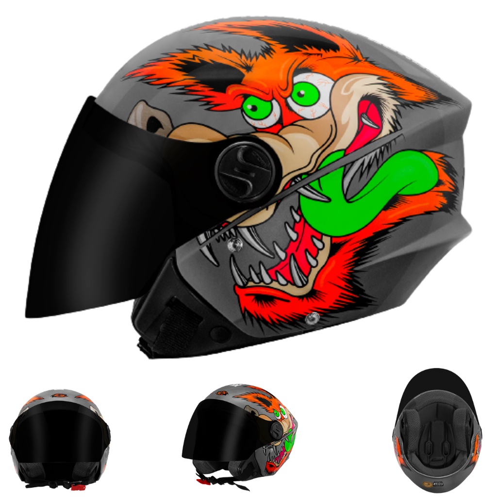 Capacete New Liberty Three Coyote Brilhante Viseir